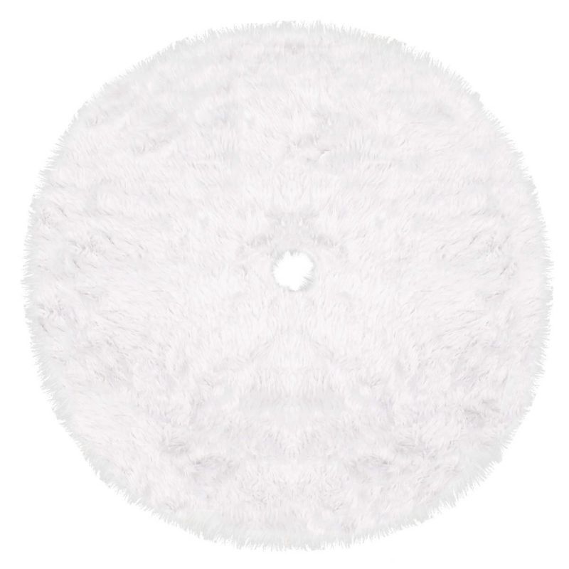 Dywanik pod choinkę Springos 142 cm biały włochacz mata na prezenty 1 szt.