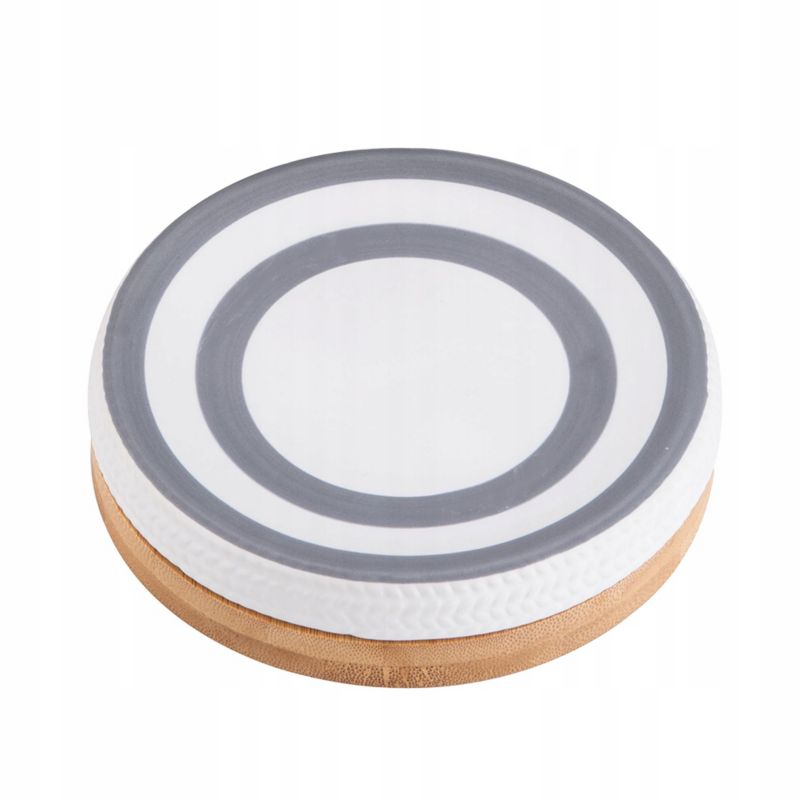 Mydelniczka łazienkowa biała szara bambus 1 szt.