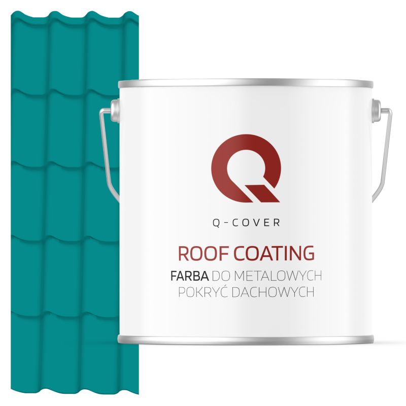 Farba do Metalowych Pokryć Dachowych Q-Cover Niebieski turkusowy RAL5018 Mat 5L
