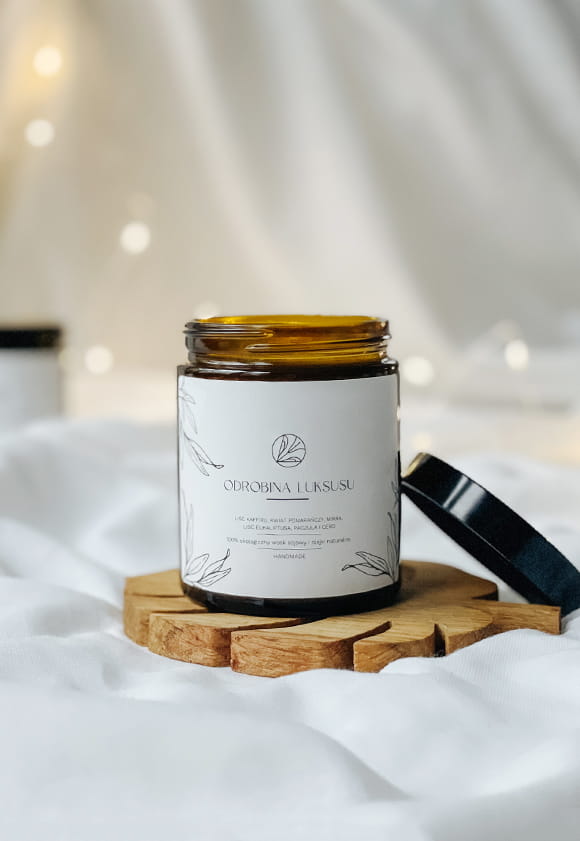 Lillow - Średnia ŚWIECA SOJOWA 180 ml - Odrobina Luksusu - Uszyto w Polsce