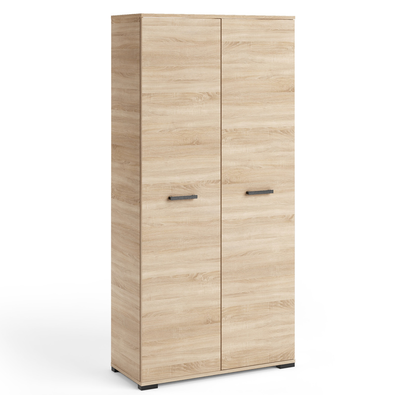 Szafa dwudrzwiowa 90 cm otwierana z półkami i drążkiem FIORA dąb sonoma