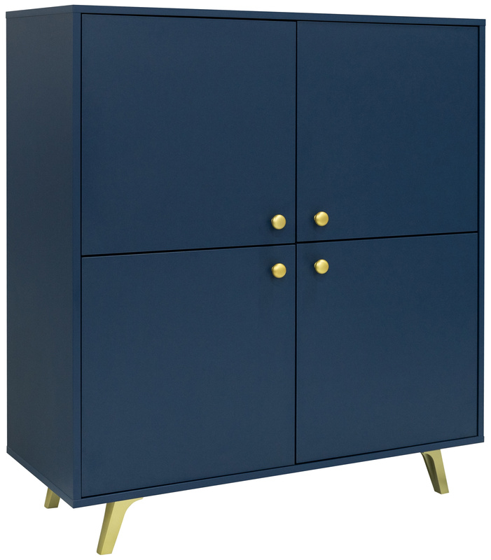 Wysoka komoda czterodrzwiowa z półkami 100 cm SELMA