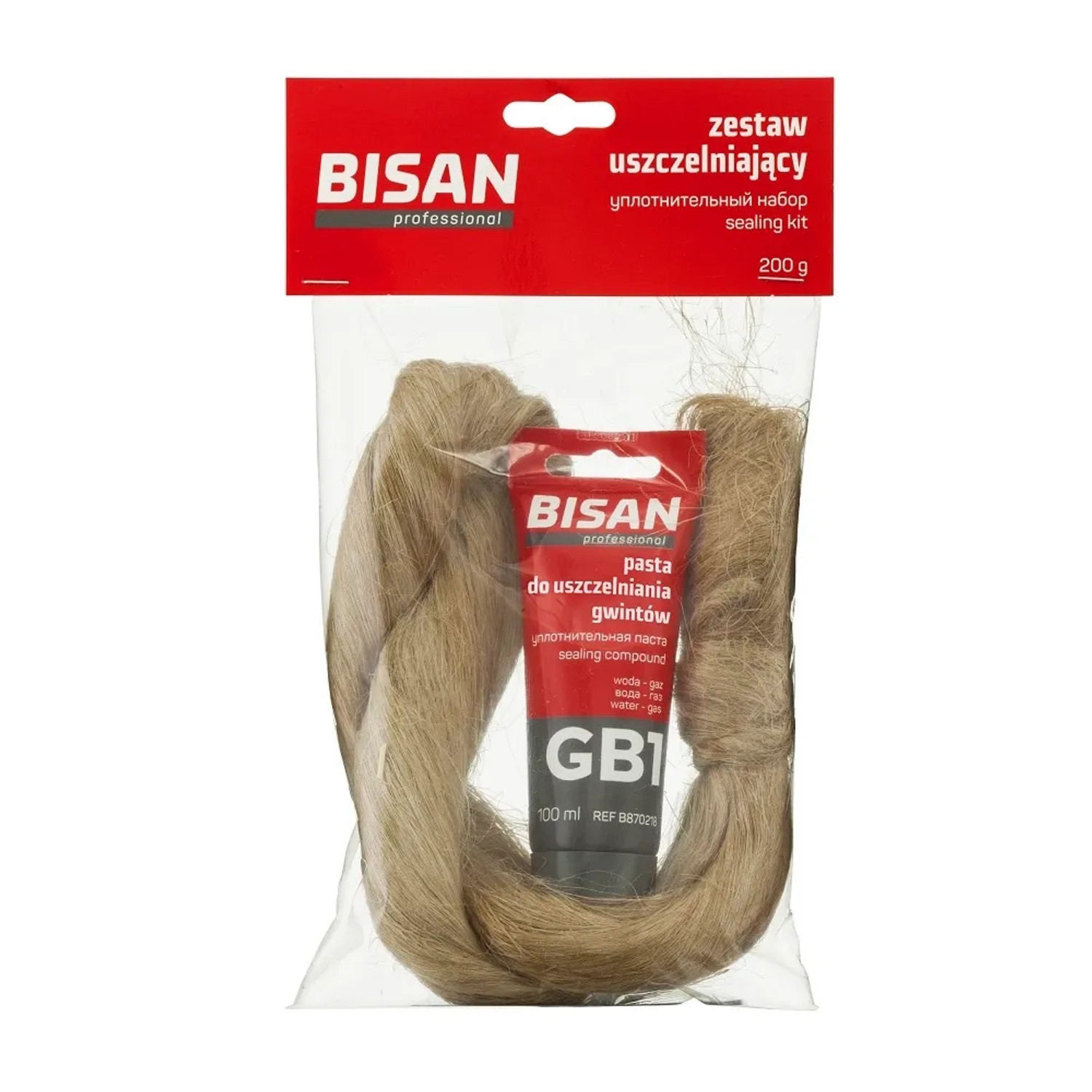 Bisan Zestaw uszczelniający pasta + pakuły 200 g