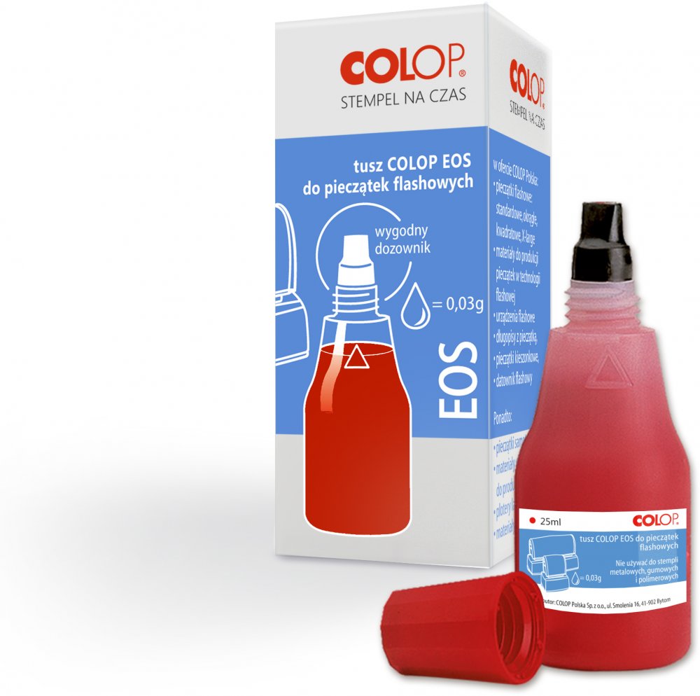 Tusz do pieczatek Colop EOS, 25ml, czerwony