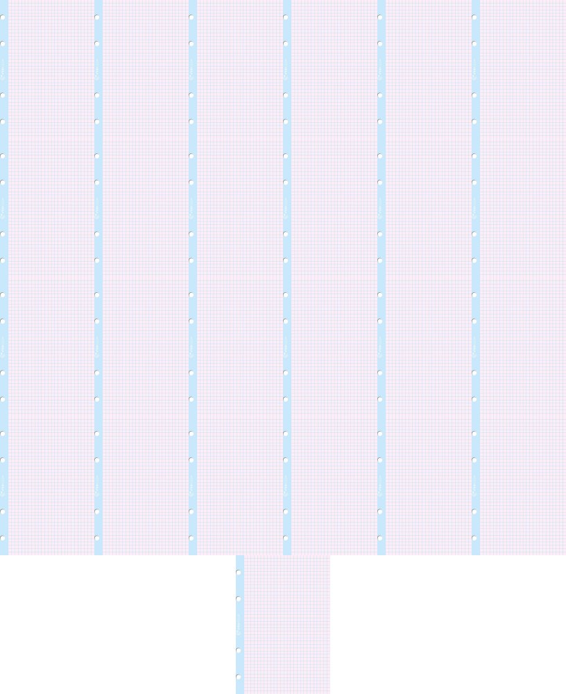 25x Wkład do segregatora w kratkę Interdruk, A4, 50 kartek, kolorowy margines, mix kolorów