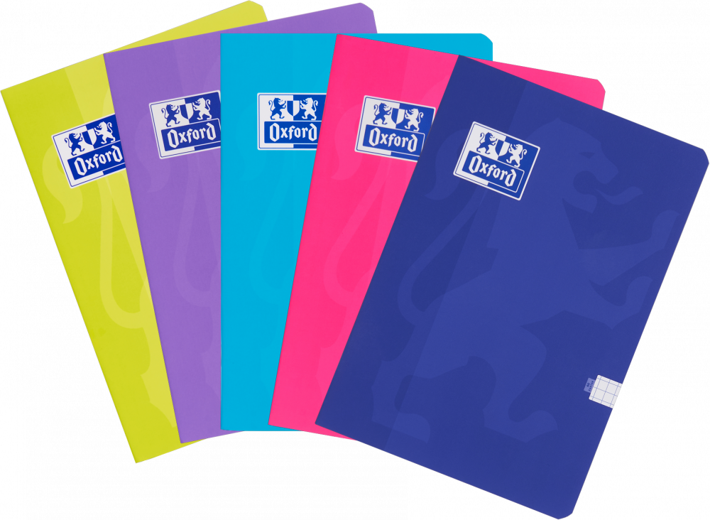 5x Zeszyt w kratkę Oxford Touch, A5, miękka oprawa, 60 kartek, mix kolorów