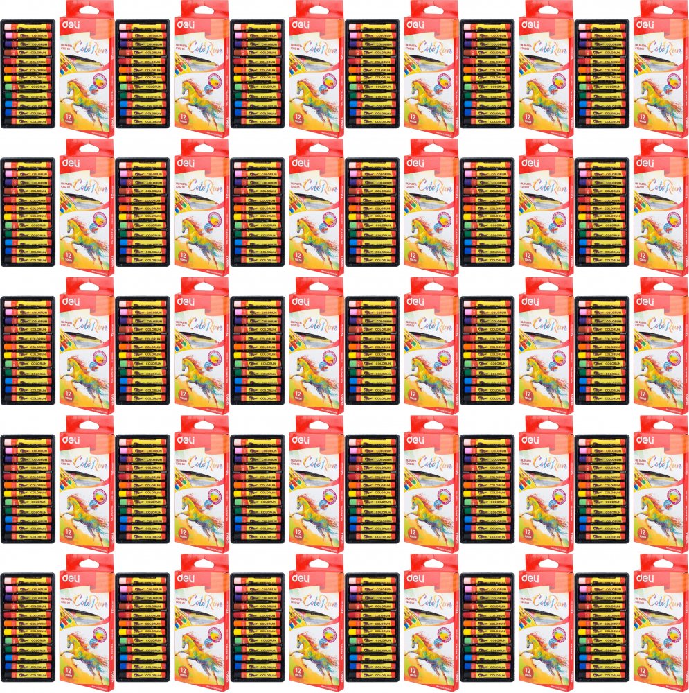 40x Pastele olejne Deli Colorun, 12 sztuk, mix kolorów