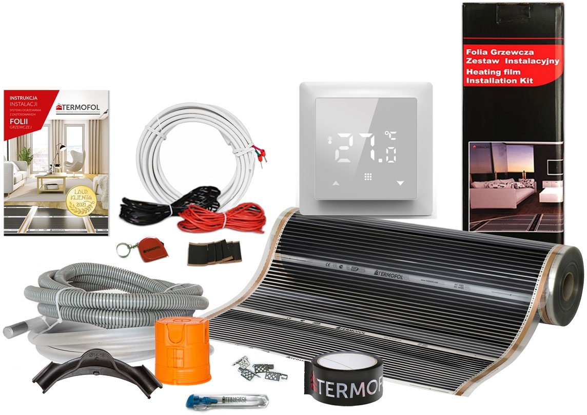 Termofol TF folia grzewcza 10 m2 140W/m2 z akcesoriami i termoregulatorem TF-H6 białym TF305.140.H6.100