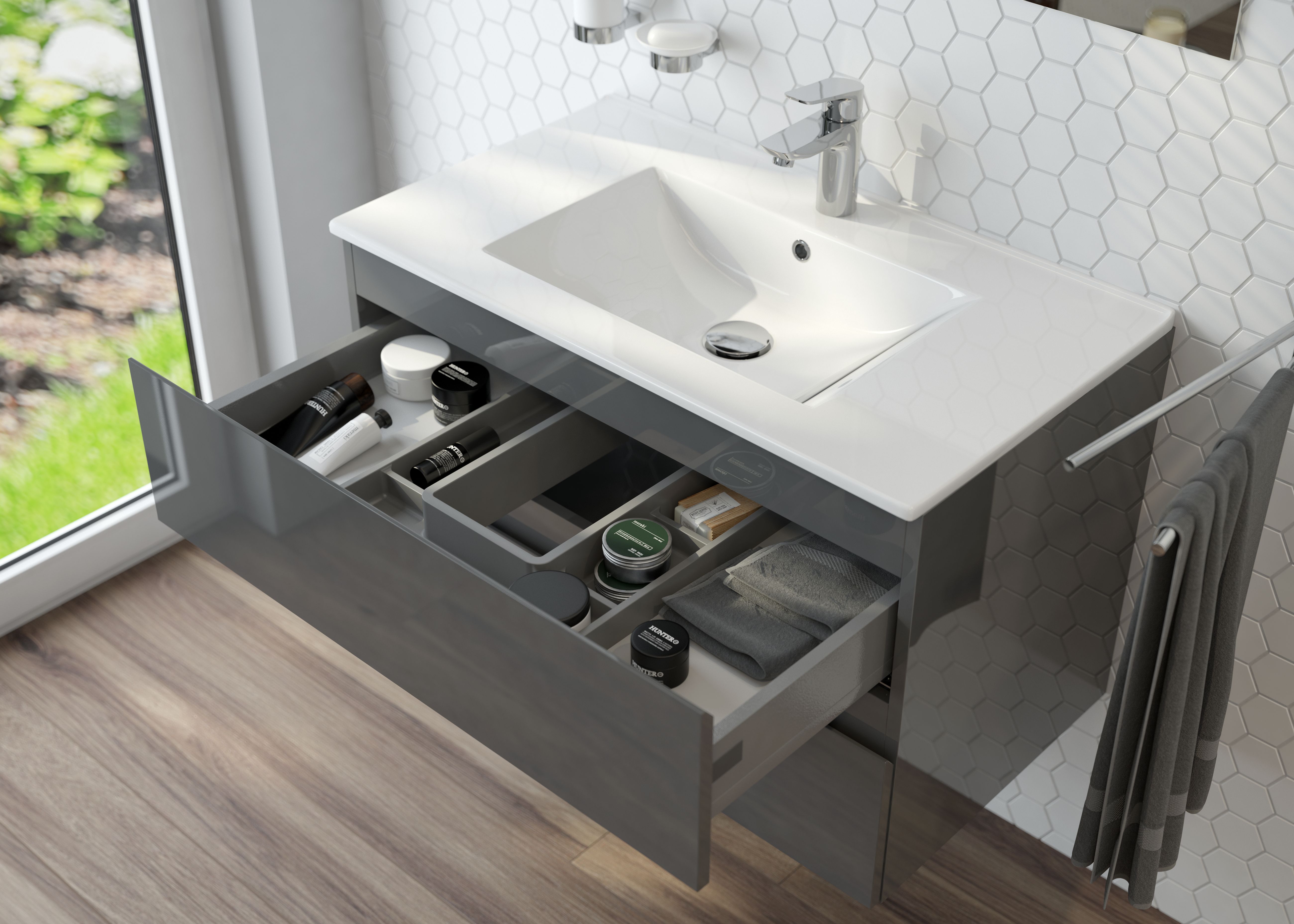 Oltens Vernal wieszak na ręcznik 33 cm dwuramienny ruchomy chrom 80110100 - Wysyłka w 24h