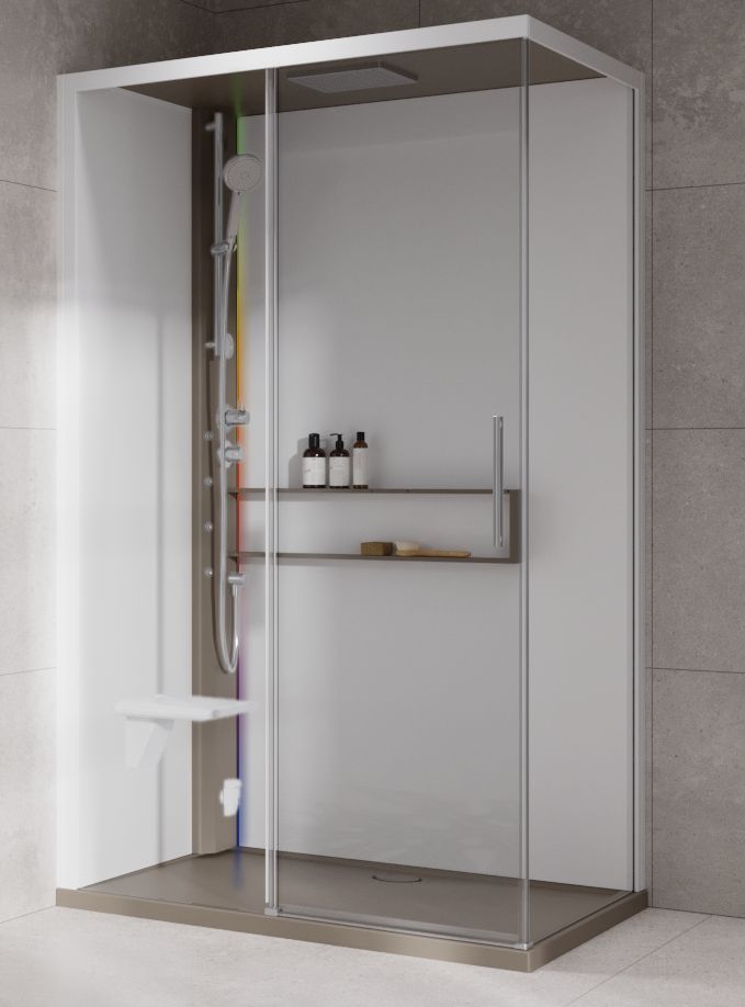 Novellini Glax 2 2.0 2P kabina z hydromasażem 120x90 cm parowa z brodzikiem lewa corda G222P290ST5-1TU