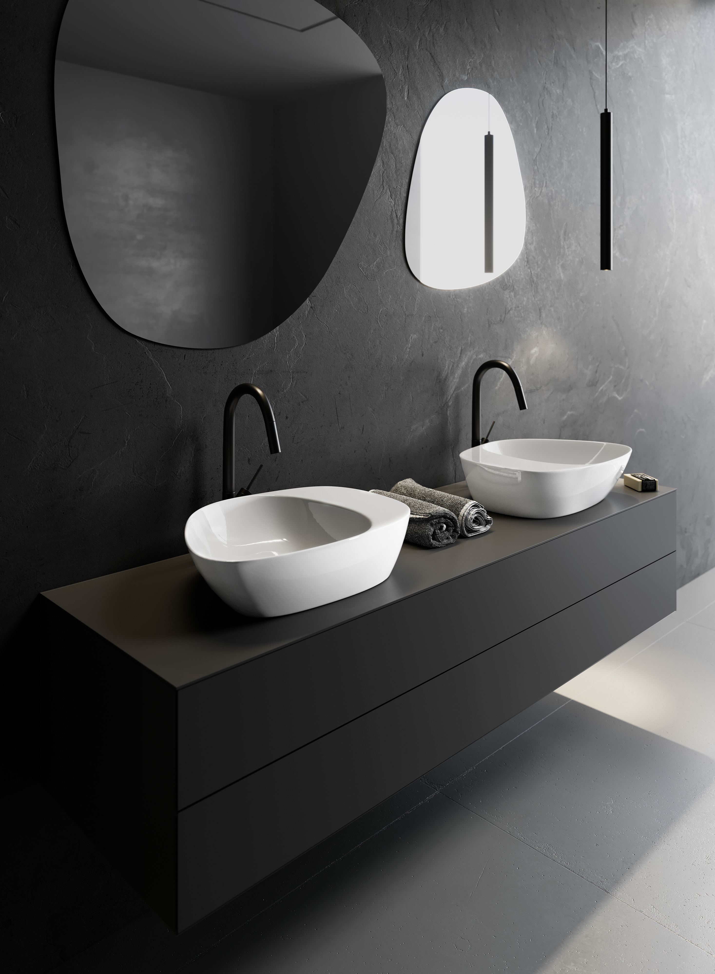 Meissen Keramik Kontra umywalka 48x40 cm nablatowa asymetryczna biała K682-005