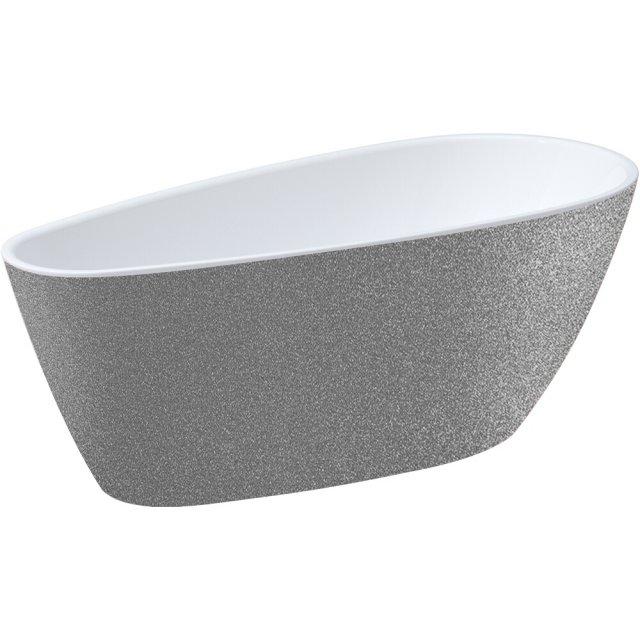 BESCO Wanna wolnostojąca GOYA A-LINE SREBRNA 170 maskownica syfonu z