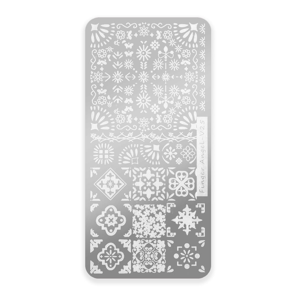 Blaszka do stempli ze wzorkami Finger Angel V25