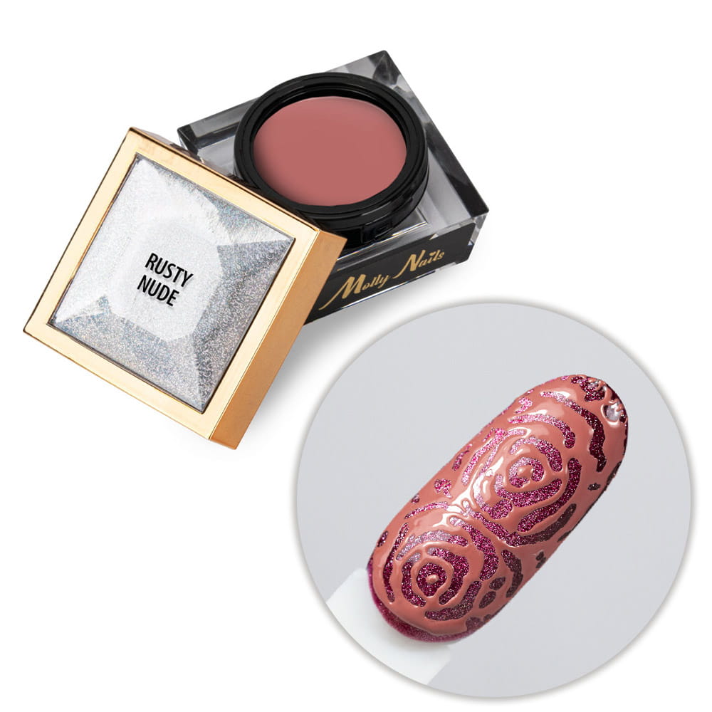 Creative Flow Color Gel - kreatywny NailArt żel do efektu topniejących, miękkich wzorów Molly Nails Rusty Nude HEMA/Di-HEMA free 5 g