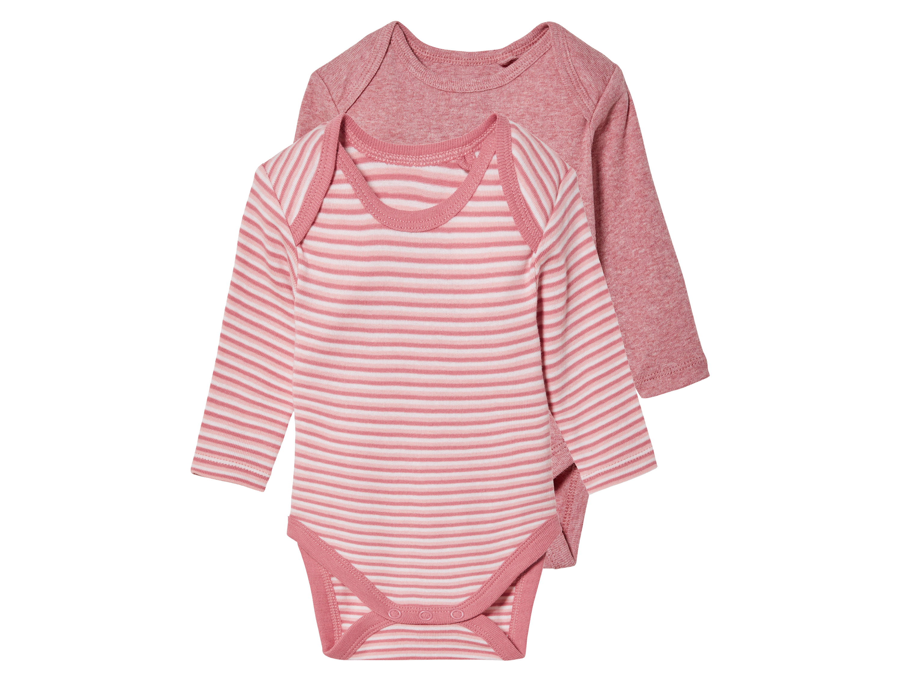 lupilu Body niemowlęce z bawełny organicznej, 2 sztuki 74/80, Różowy/paski