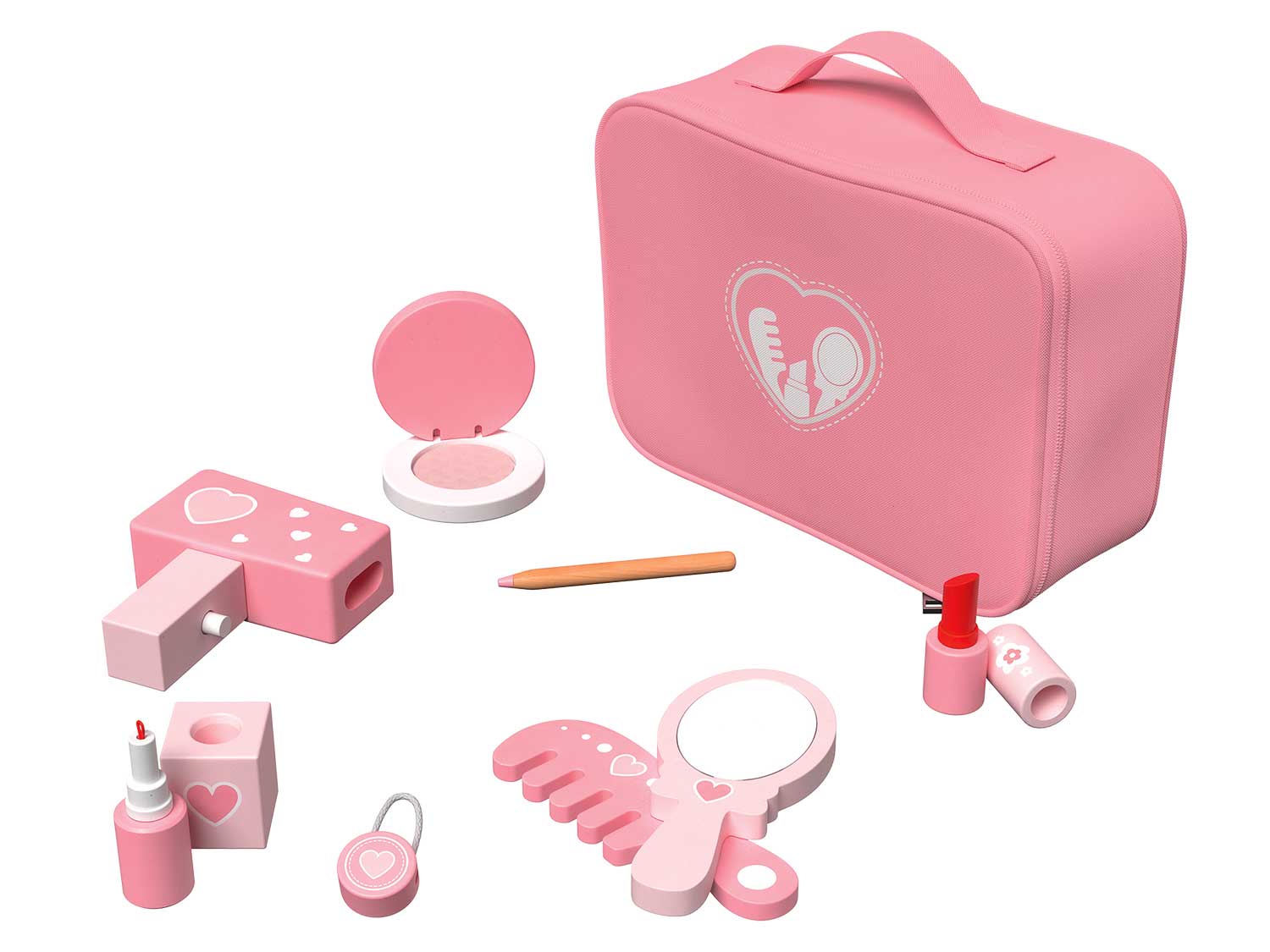 Playtive Drewniana zabawka kosmetyczka z akcesoriami
