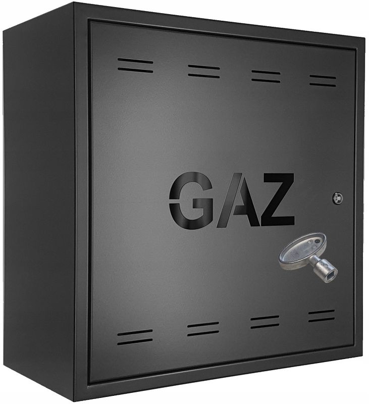 Skrzynka Gazowa FEINZ Metal 60X60X25 Czarna Drzwiczki Na Klucz 1 szt.