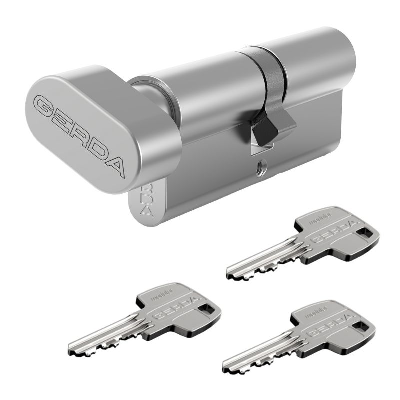 Wkładka bębenkowa Gerda WK E1 z gałką - mosiężna, ognioodporna (G35/35 mm) 1 szt.