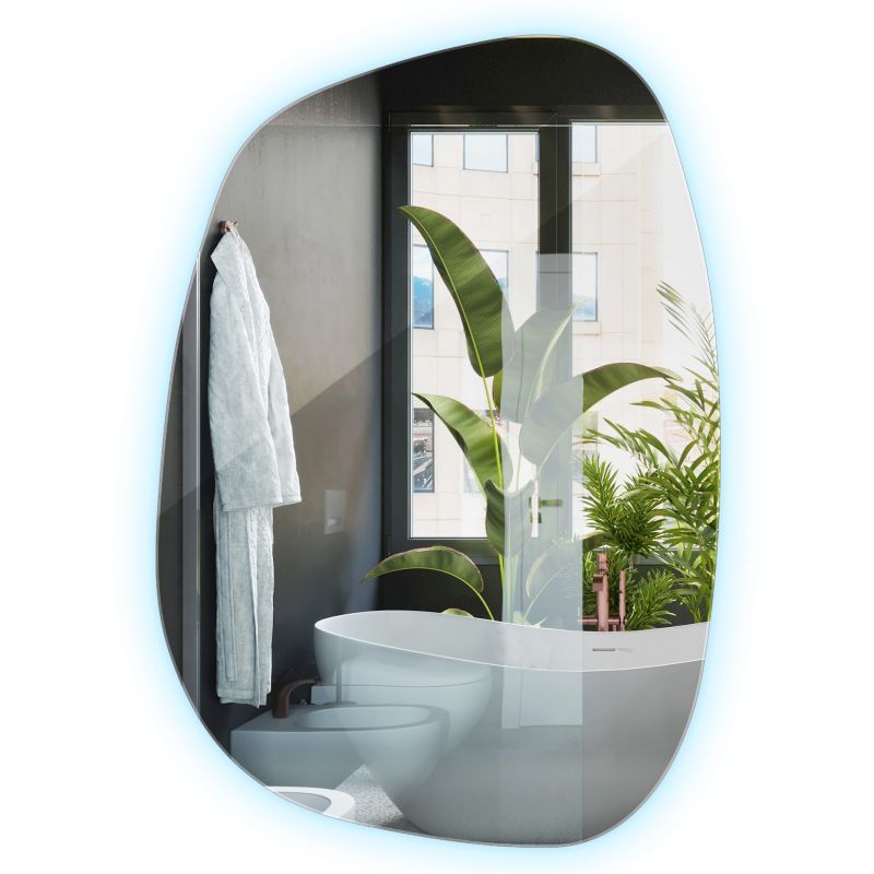 Lustro LED Barwa Zimna Wallfluent 68 x 47 cm Nieregularne 1 szt.