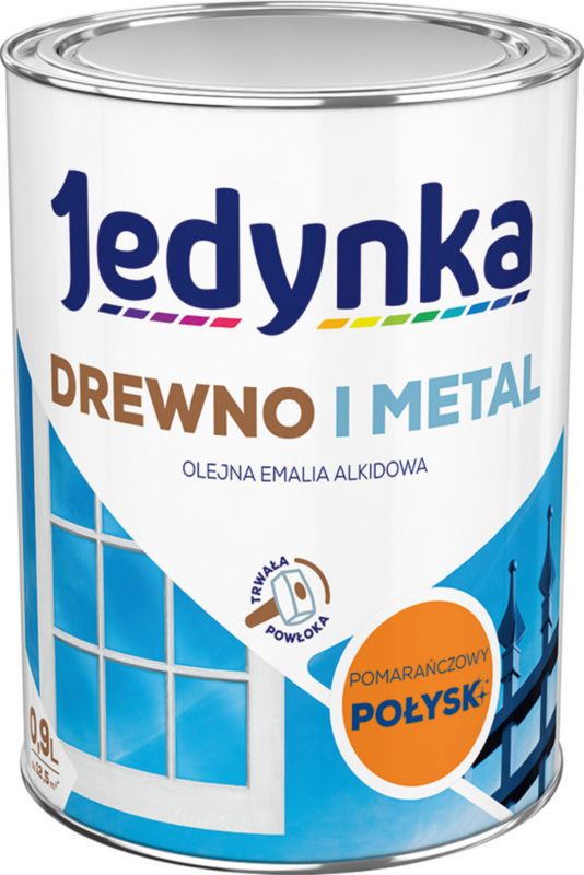 Emalia alkidowa Jedynka Drewno i Metal pomarańczowy połysk 0,9 l