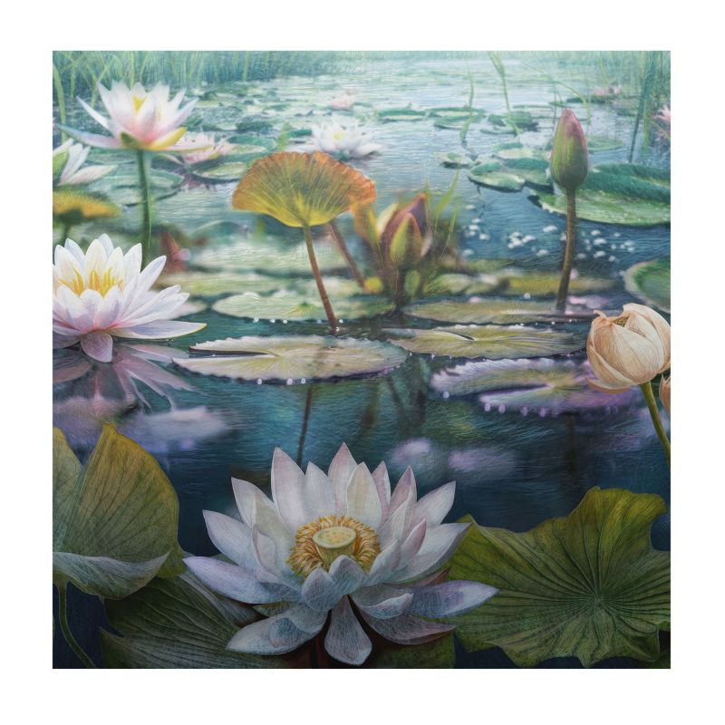 Elegancka Tapeta Na Ścianę Wallfluent 250x250 cm Kwiaty stawu Dla Miłośników Natury I Sztuki 1 szt.