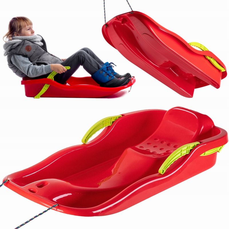 Sanki KADAX Z Hamulcami Oparciem Plastikowe Ślizg Zjazdowy Bobslej Duży 1szt.