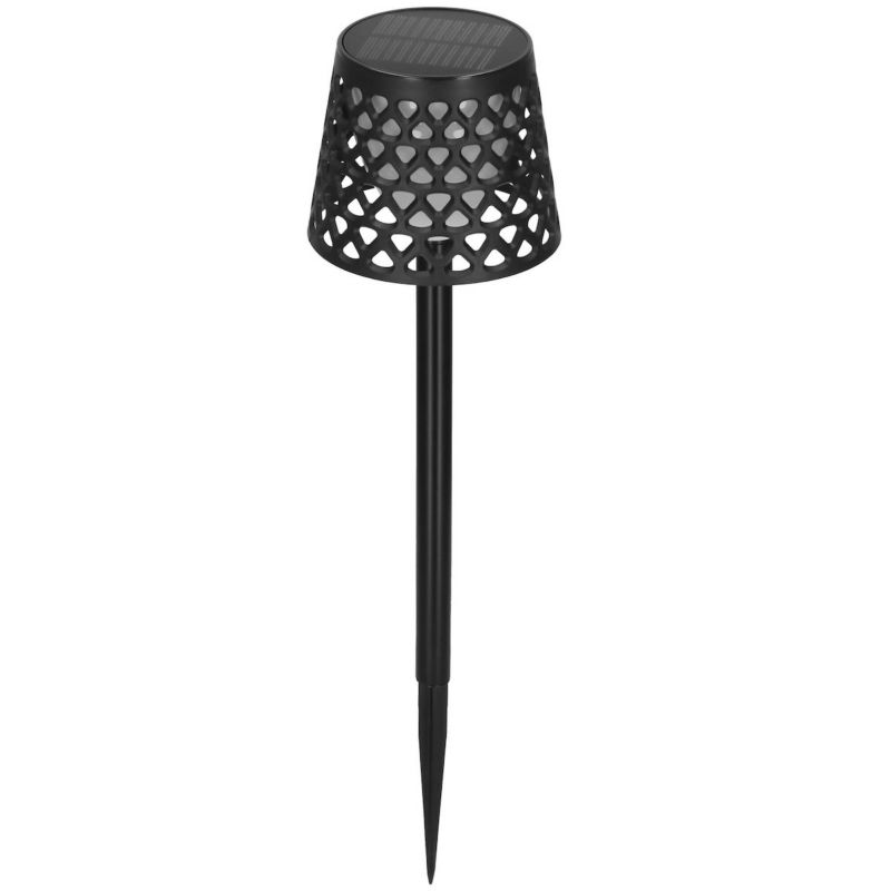 Lampa ogrodowa solarna Springos LED 5w1 ażurowy kinkiet z 3 trybami świecenia czarny 1 szt.