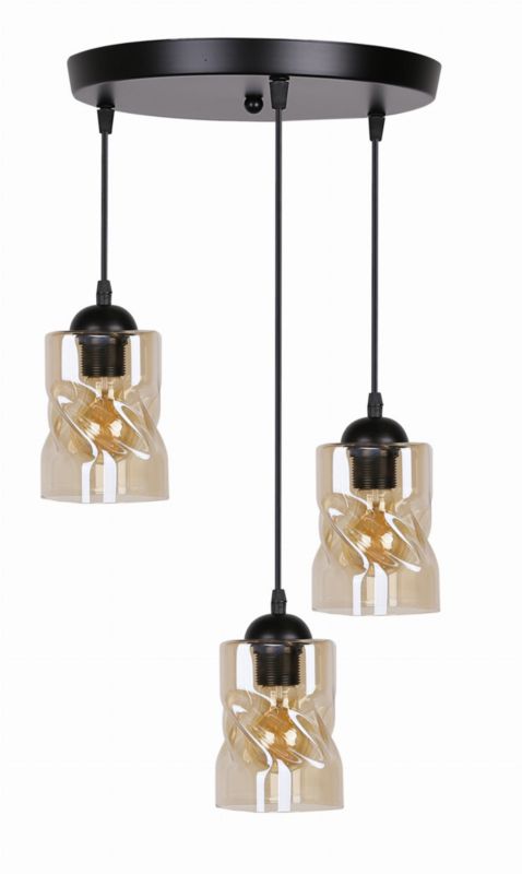 Lampa sufitowa Candellux Felis czarno-herbaciany wym: 90 x 35 x 35 cm 3xE27 x 60W 1 szt.