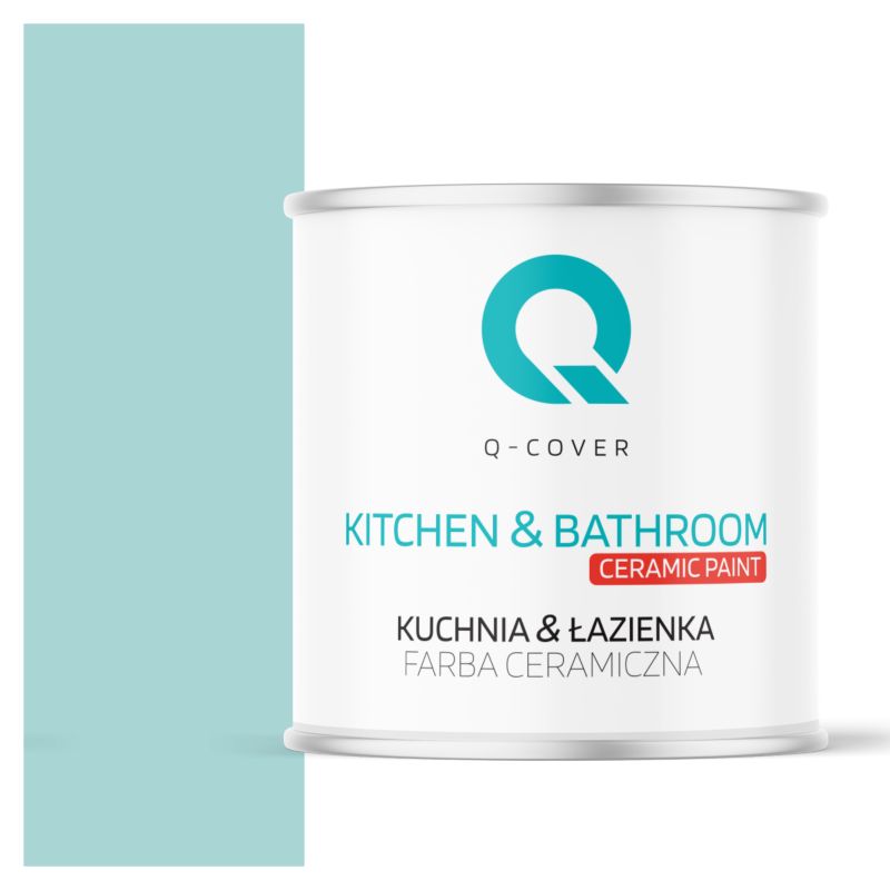 Farba Ceramiczna Kuchnia & Łazienka Q-Cover Turkusowy jasny H1462 Głęboki Mat 2L