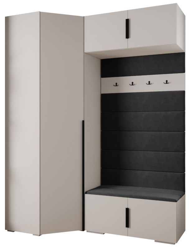 Garderoba do przedpokoju Abiks INOVA 1 Z21 biały+czarny+manila18 1szt.