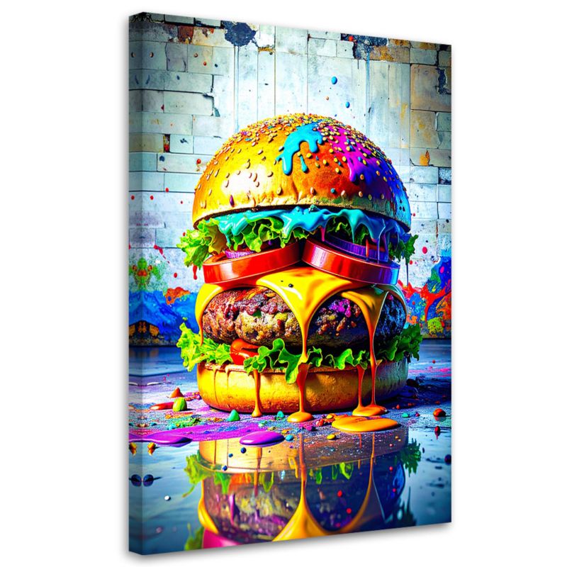 Obraz do kuchni baru jadalni Feeby Hamburger Jedzenie 40x60cm 1szt