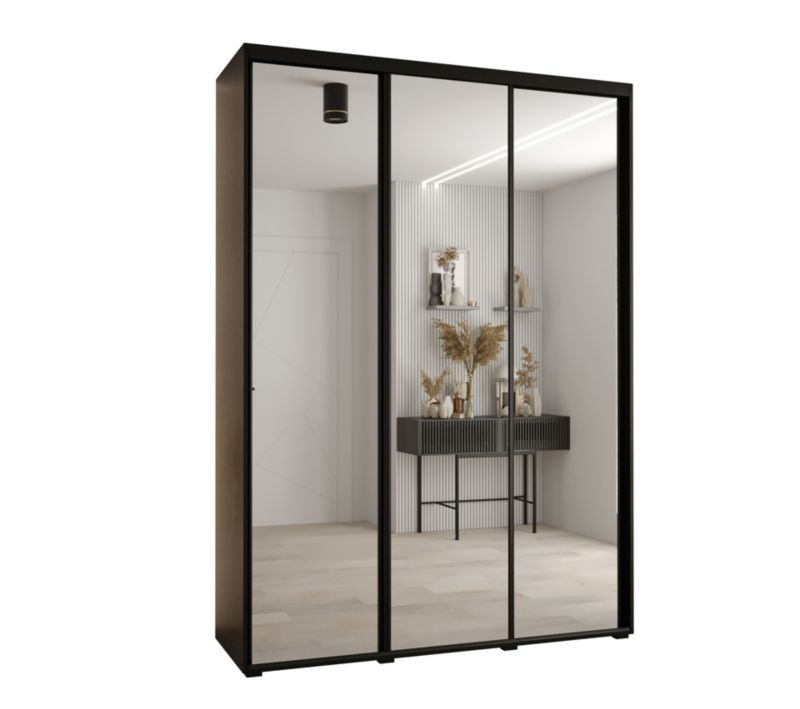 Szafa przesuwna Abiks CANNES 2 170 gł 45 czarny/czarny/czarny 1szt.