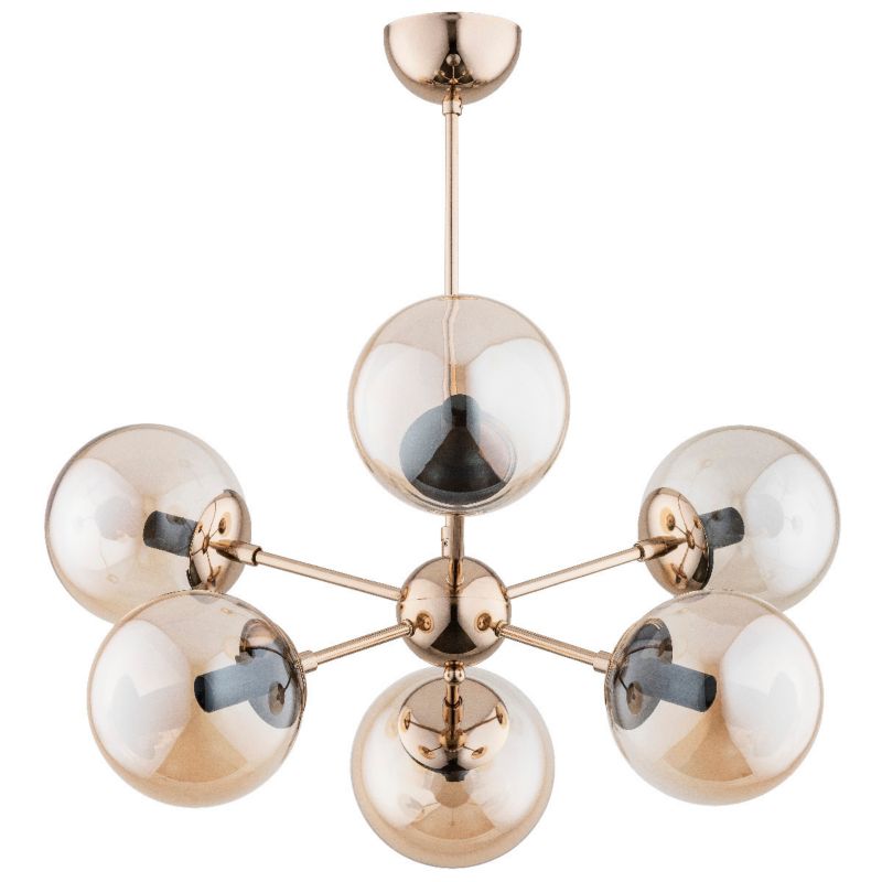 Lampa wisząca Alfa Sandy złoto-bursztynowy wym: 56 x 63 x 63 cm 6xE14 x 10W 1 szt.