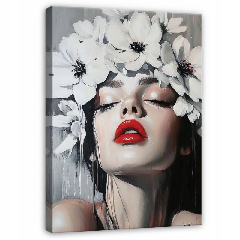 Obraz Kobieta Twarz Portret Na Płótnie Canvas WALLARENA 120x80 cm Dekoracja Do Sypialni Salonu Kuchni 1 szt.