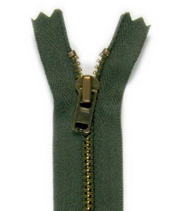 zamek metalowy mosiądz kol. 567 / khaki