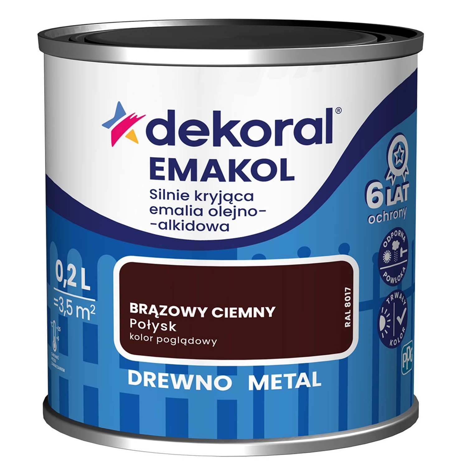 Dekoral Emalia Emakol Strong brązowy ciemny 200 ml