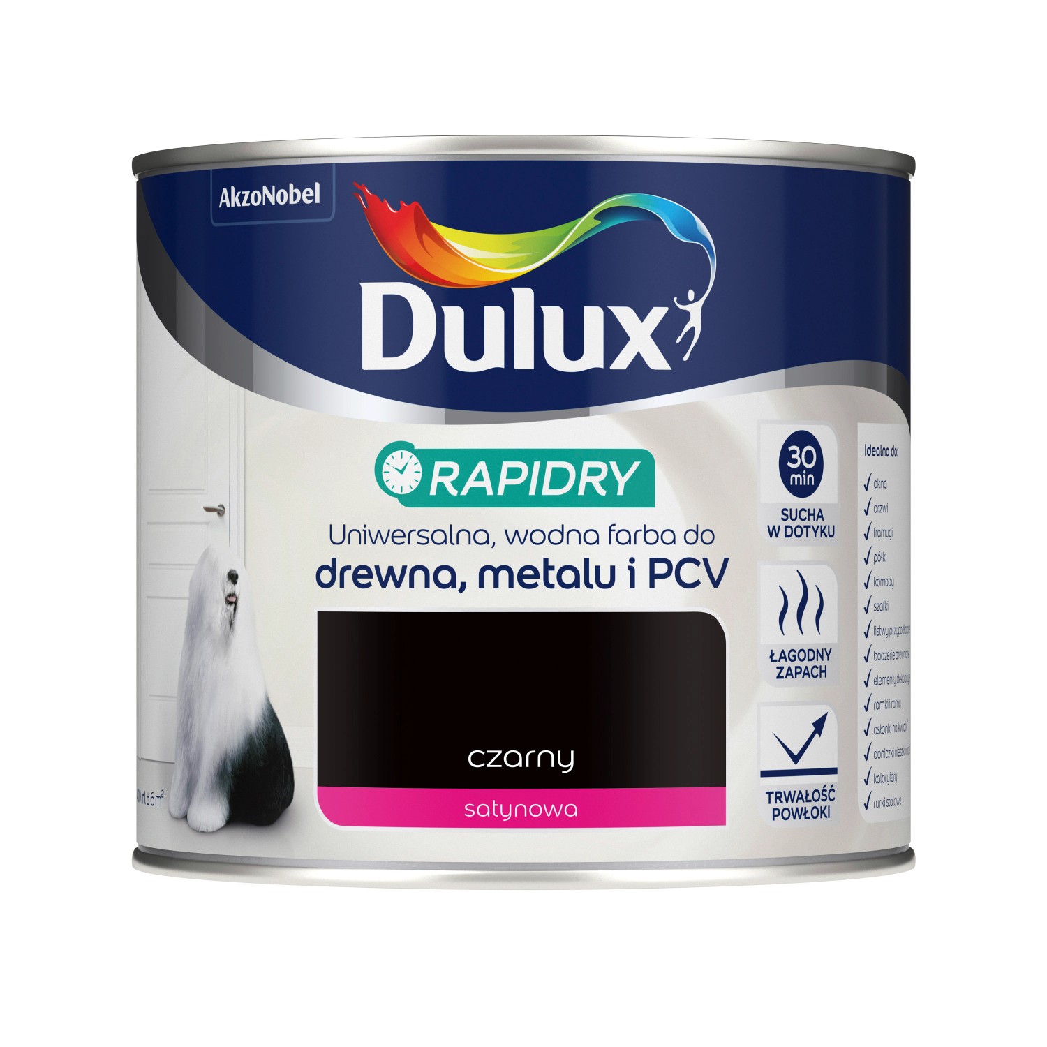 Dulux Farba akrylowa Rapidry czarny 400 ml
