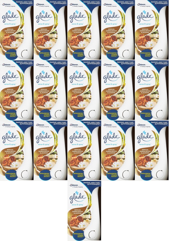16x Odświeżacz automatyczny Glade by Brise, Sense&Spray, drzewo sandałowe z Bali i Jaśmin, urządzenie+wkład 18ml