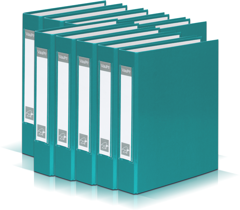 10x Segregator ringowy Vaupe, A5, szerokość grzbietu 40mm, 2 ringi, turkusowy