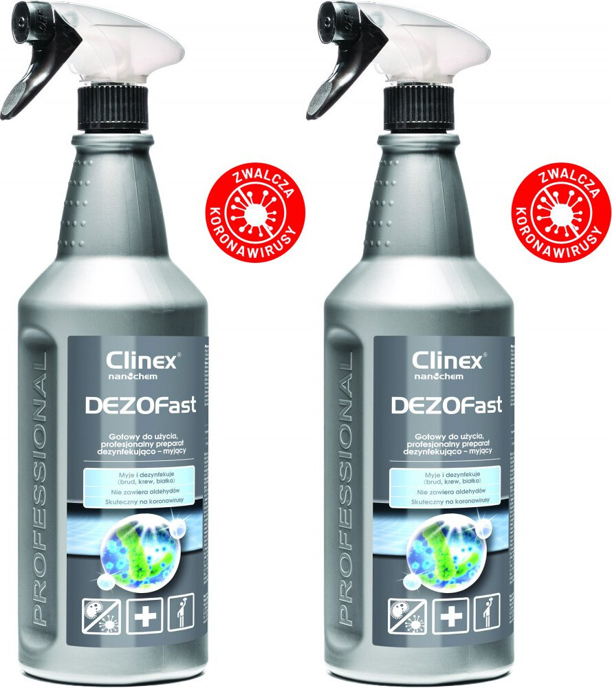 2x Preparat dezynfekująco-myjący Clinex Dezofast, antybakteryjny, dezynfekujący, 1l