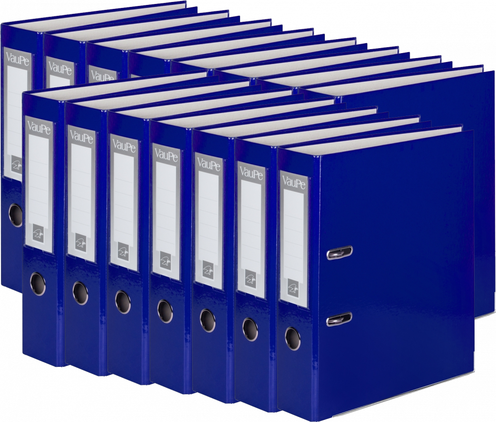 15x Segregator A4 VauPe FCK, 75mm, do 500 kartek, niebieski