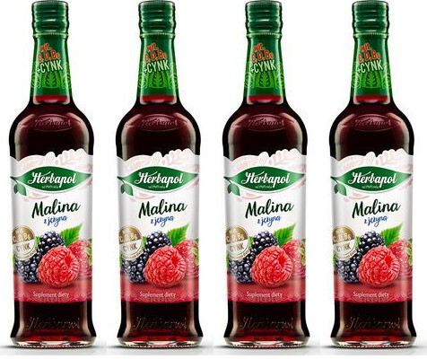 4x Syrop Herbapol, malina z jeżyną, 420ml