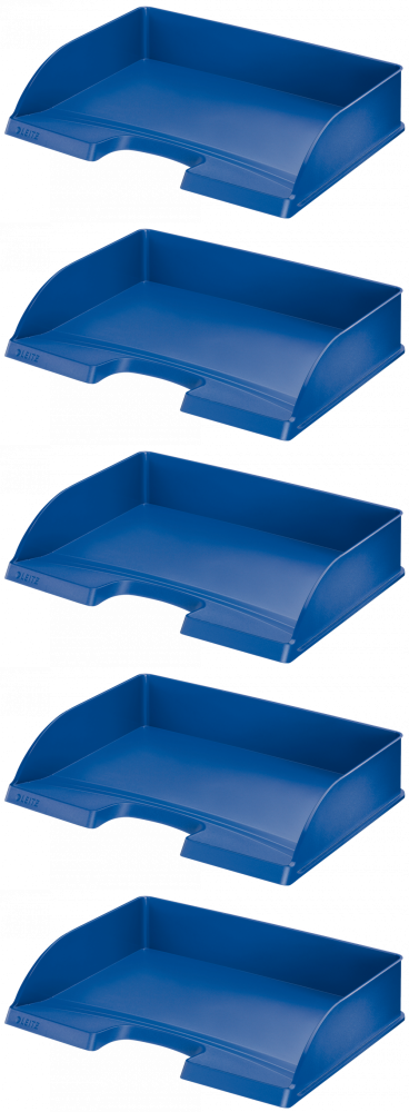 5x Półka na dokumenty Leitz Plus, długi bok otwarty, A4, plastikowa, niebieski