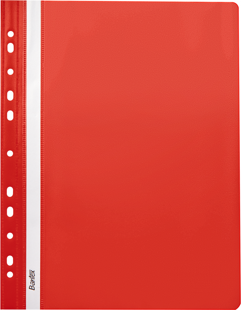 Skoroszyt plastikowy oczkowy Bantex Budget EVO, A4, do 200 kartek, czerwony