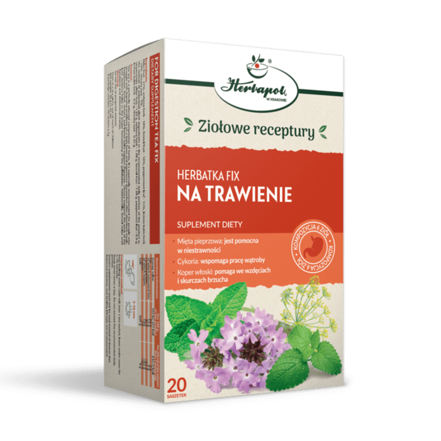 Herbapol kraków na trawienie, herbatka fix 20 saszetek