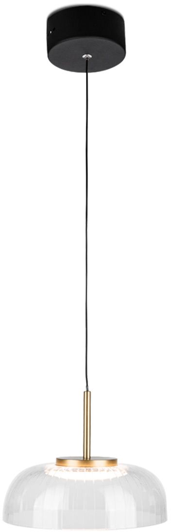Altavola Design Vitrum lampa wisząca 1x7W LED czarny mat/satynowe złoto/przezroczysty LA104/P