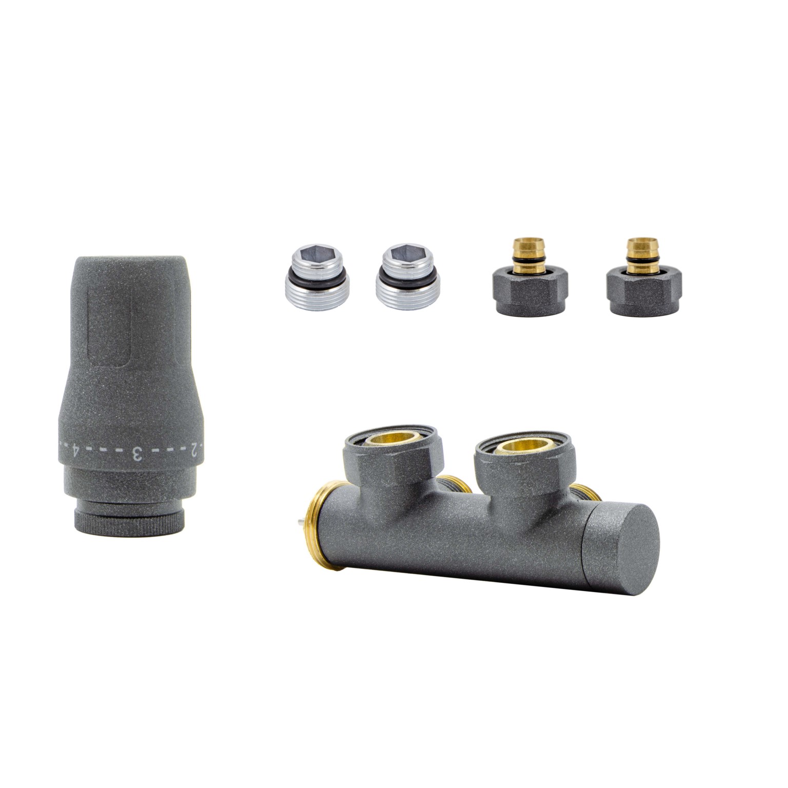 HeatBase Exclusive zestaw przyłączeniowy grafit HB02KLP-S0016