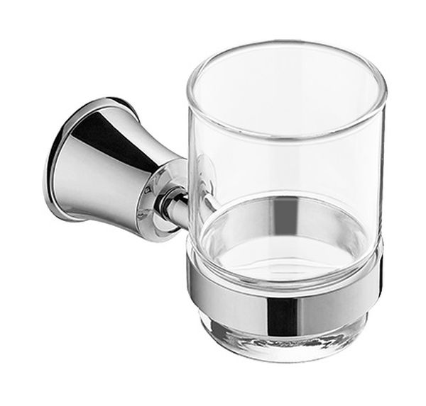 Omnires Art Line kubek do mycia zębów z uchwytem ściennym szkło/chrom AL53320CR - Wysyłka w 24h