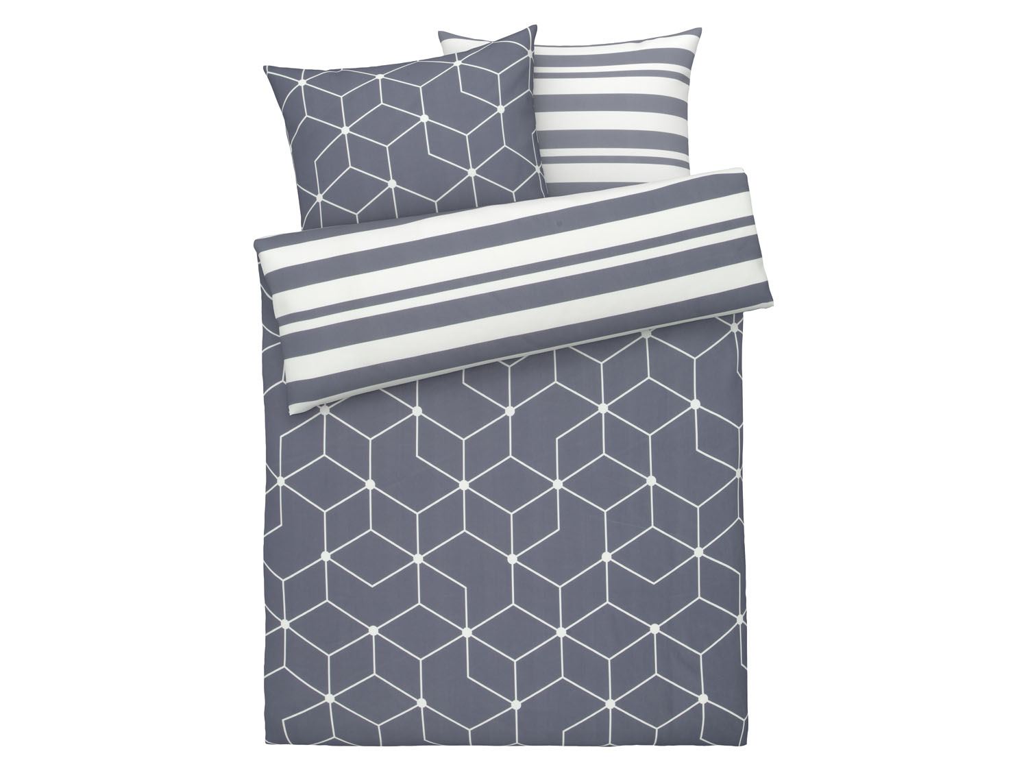 Livarno home Pościel z mikrowłókna satynowego, 160 x 200 cm Wzór/szary