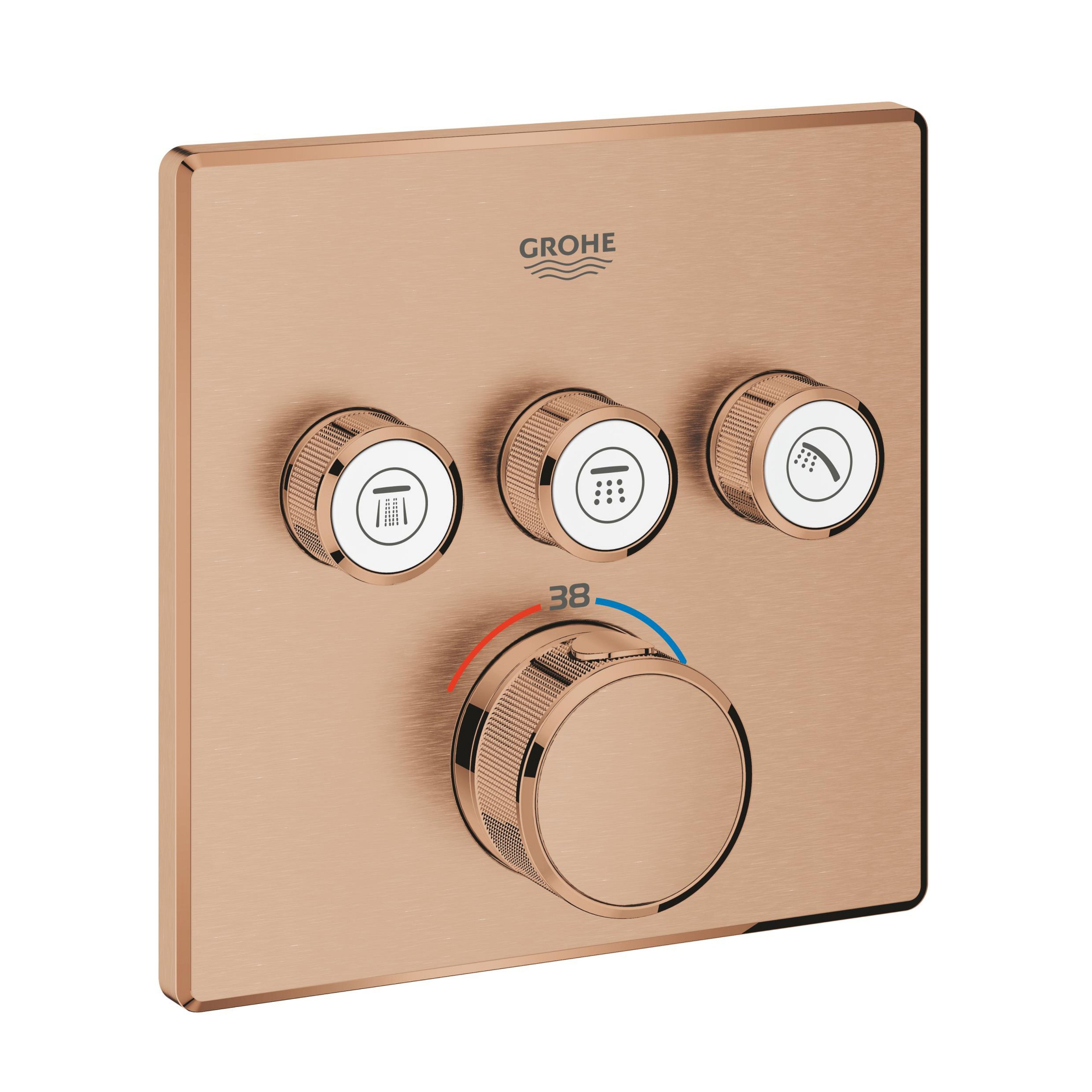 Darmowa Dostawa - Bateria wannowo-prysznicowa podtynkowa z termostatem brushed warm sunset Grohe Grohtherm SmartControl 29126DL0